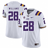 LSU Tigers 28 Darrel Williams White Nike College Football Jersey Dzhi,baseball caps,new era cap wholesale,wholesale hats